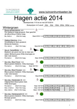 Hagen actie 2014 - Tuincentrum Baeten