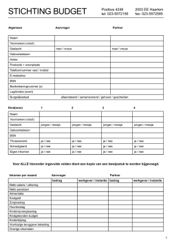 Intakeformulier Stichting Budget