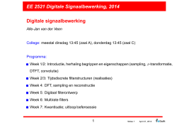 EE 2521 Digitale Signaalbewerking, 2014 Digitale signaalbewerking