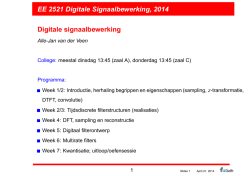 EE 2521 Digitale Signaalbewerking, 2014 Digitale signaalbewerking