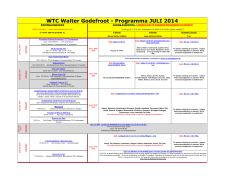 WTC Walter Godefroot - Programma JULI 2014