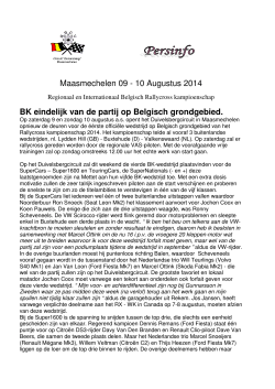 10 Augustus 2014 BK eindelijk van de partij op Belgisch