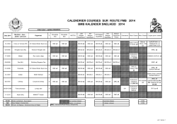 Kalender snelheid met de voorziene klassen per wedstrijd