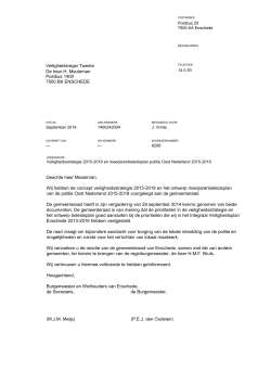 Veiligheidsregio Twente De heer H. Meuleman Postbus 1400 7500