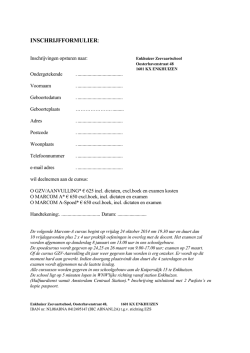 INSCHRIJFFORMULIER: - Enkhuizer Zeevaartschool