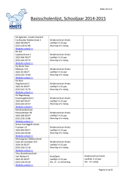 Basisscholenlijst, Schooljaar 2014-2015