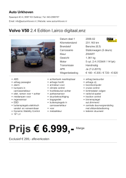 Prijskaart Volvo V50 2.4 Edition I
