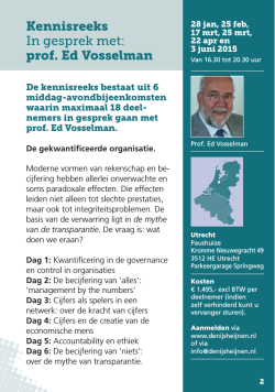 Kennisreeks In gesprek met: prof. Ed Vosselman