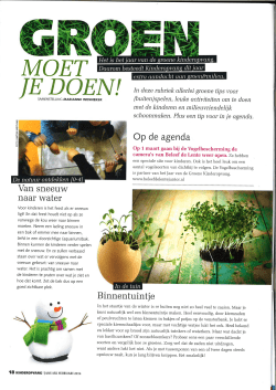 E D 0 E N ! In deze rubriek allerlei groene tips voor