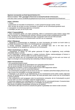 DUTCH SPECIAL SOLUTIONS B.V. V1.1/AV DSS BV
