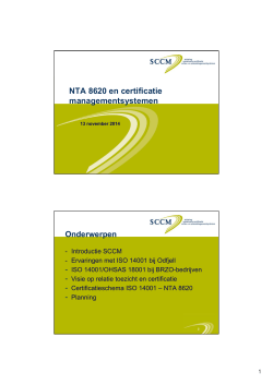 NTA 8620 en certificatie managementsystemen
