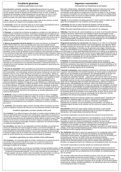 Conditions g&eacute;n&eacute;rales Algemene voorwaarden