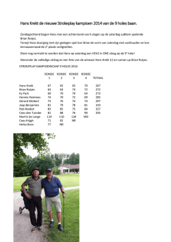Hans Krekt de nieuwe Strokeplay kampioen 2014 van de 9 holes