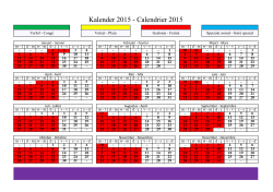 Kalender 2015 - Calendrier 2015
