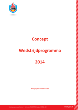 Concept Wedstrijdprogramma 2014