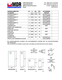 WANDELEMENTEN CLOISONS N° H B/L D/P UITVOERING