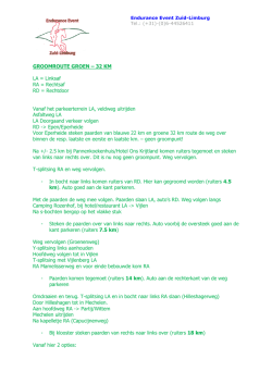 GROOMROUTE GROEN &ndash; 32 KM LA = Linksaf RA = Rechtsaf RD