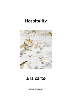 Hospitality &aacute; la carte versie 09-2013