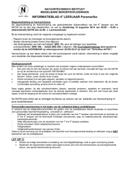 Informatieblad 4e Leerjaar 2014