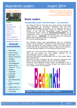 info ouders jaargang 10 nr. 7 maart 2014