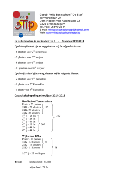 Capaciteitsbepaling schooljaar 2014-2015
