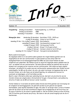 Info bulletin - Saltoschool Cornelis Jetses