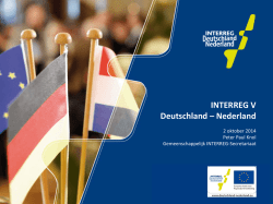 INTERREG V Deutschland-Nederland Ressortbesprechung NRW