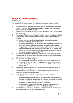 Bijlage V Ontheffingsregeling