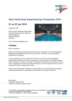 Uitnodiging Open Nederlands Kampioenschap binnenbad 2014