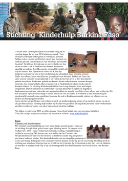 Nieuwsbrief 2014 - Stichting Kinderhulp Burkina Faso