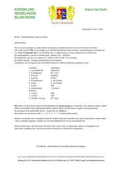 John van Zadelhoff in de F I N A L E op 11, 12 en 13