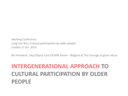 Intergenerational approach to cultural participation by older people