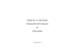 POEMS BY J.A. DÈR MOUW TRANSLATED INTO