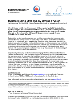 Hynstekeuring 2015 live by Omrop Frysl&acirc;n