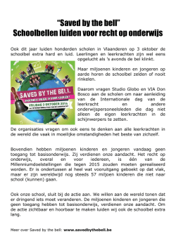 “Saved by the bell” Schoolbellen luiden voor