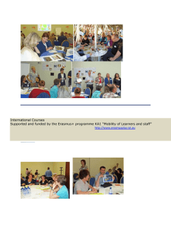 International Courses Supported and funded by the