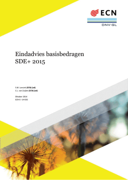 Eindadvies basisbedragen SDE+ 2015