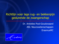 Dr. Pool-Goudzwaard &ndash; Bekkenpijn richtlijnen