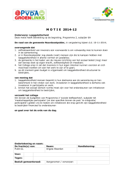 Motie 2014-12 PvdA-GL Laaggeletterdheid.