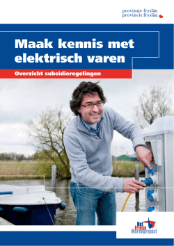 Brochure subsidieregelingen voor elektrisch varen