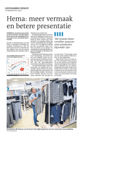 Hema: meer vermaak en betere presentatie