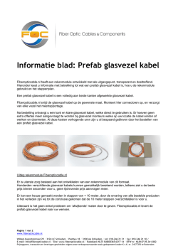 Informatie blad: Prefab glasvezel kabel