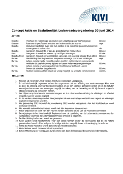 Concept Actie en Besluitenlijst Ledenraadsvergadering 30 juni 2014