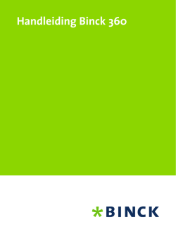 Handleiding Binck360