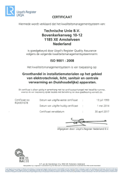 ISO 9001 - Technische Unie