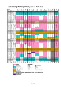 Jaarplanning TM Kempen Campus Lier 2014-2015