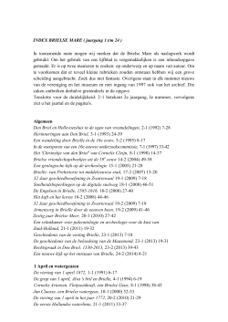 Index Brielse Mare Jg 1-24 - Historische Vereniging de Brielse