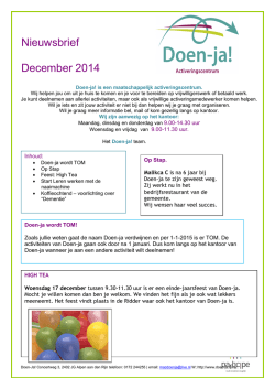 Nieuwsbrief December 2014 - Doen-ja