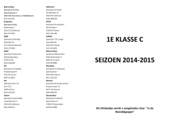 Programmaboekje Eerste klasse C seizoen 2014/2015