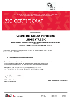 SKAL Biocontrole - ANV Lingestreek